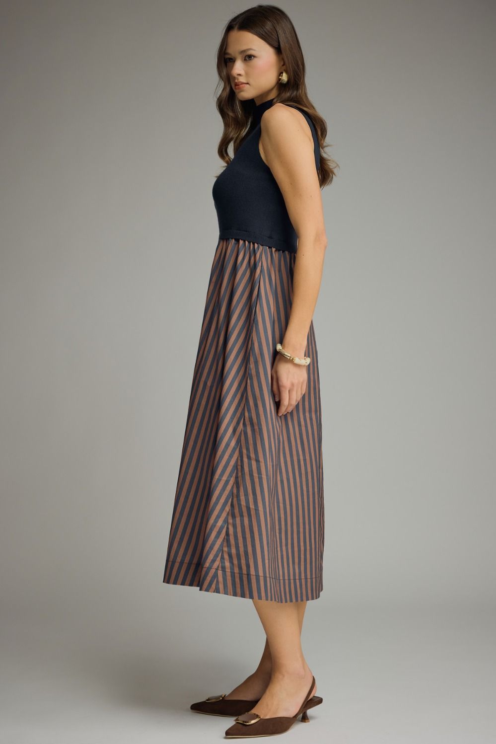 Midi Knit Top Stripe Dress