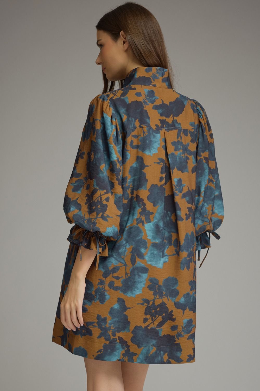 Camel Multi Floral Dress