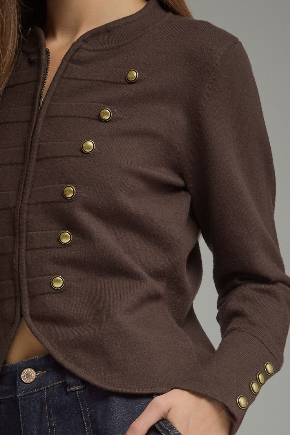 Brown Gold Detail Jacket