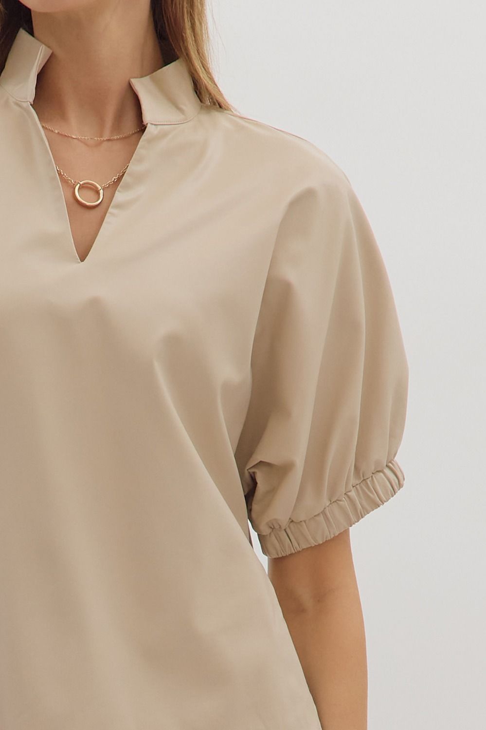 Leila Leather Top In Ecru