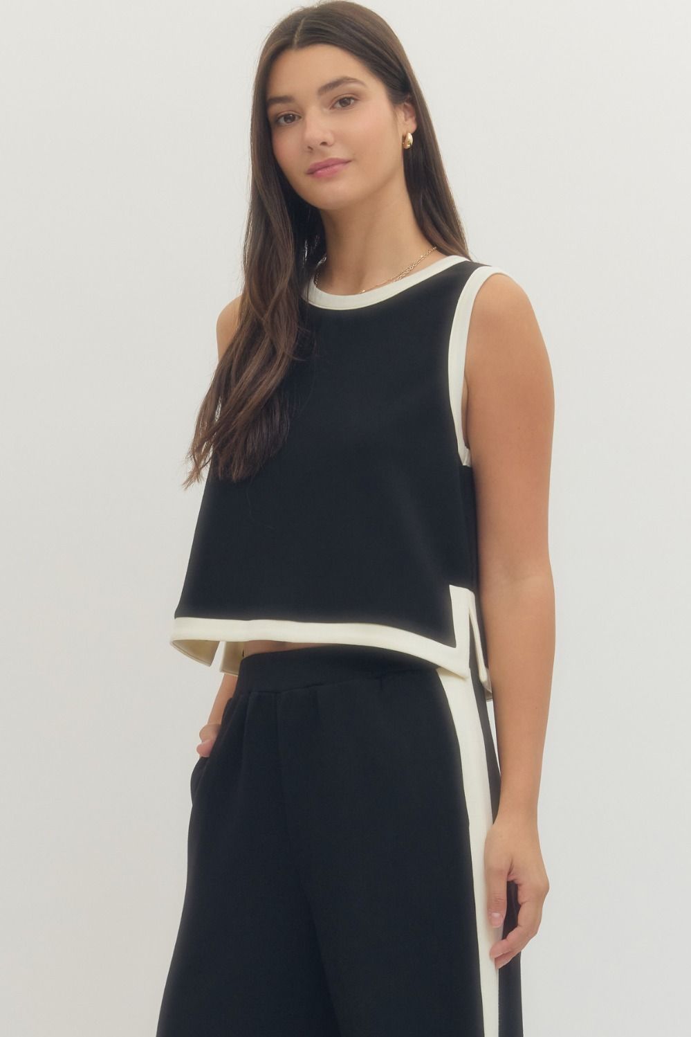 Black Tank And Skirt Set