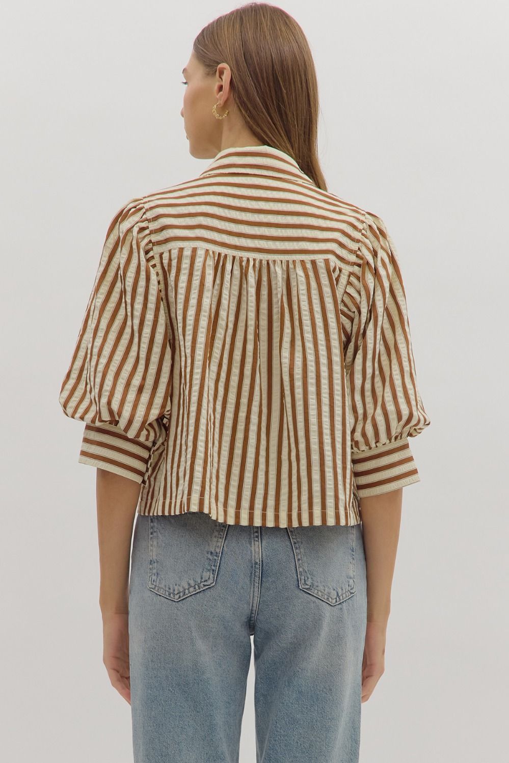 Charlie 3/4 Sleeve Button Down Top