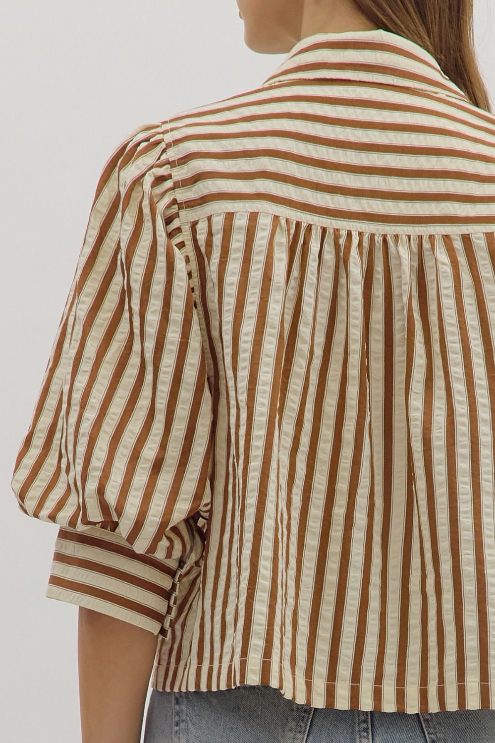 Charlie 3/4 Sleeve Button Down Top