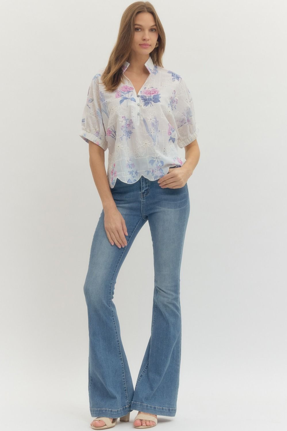 Lavender Floral Detail Top