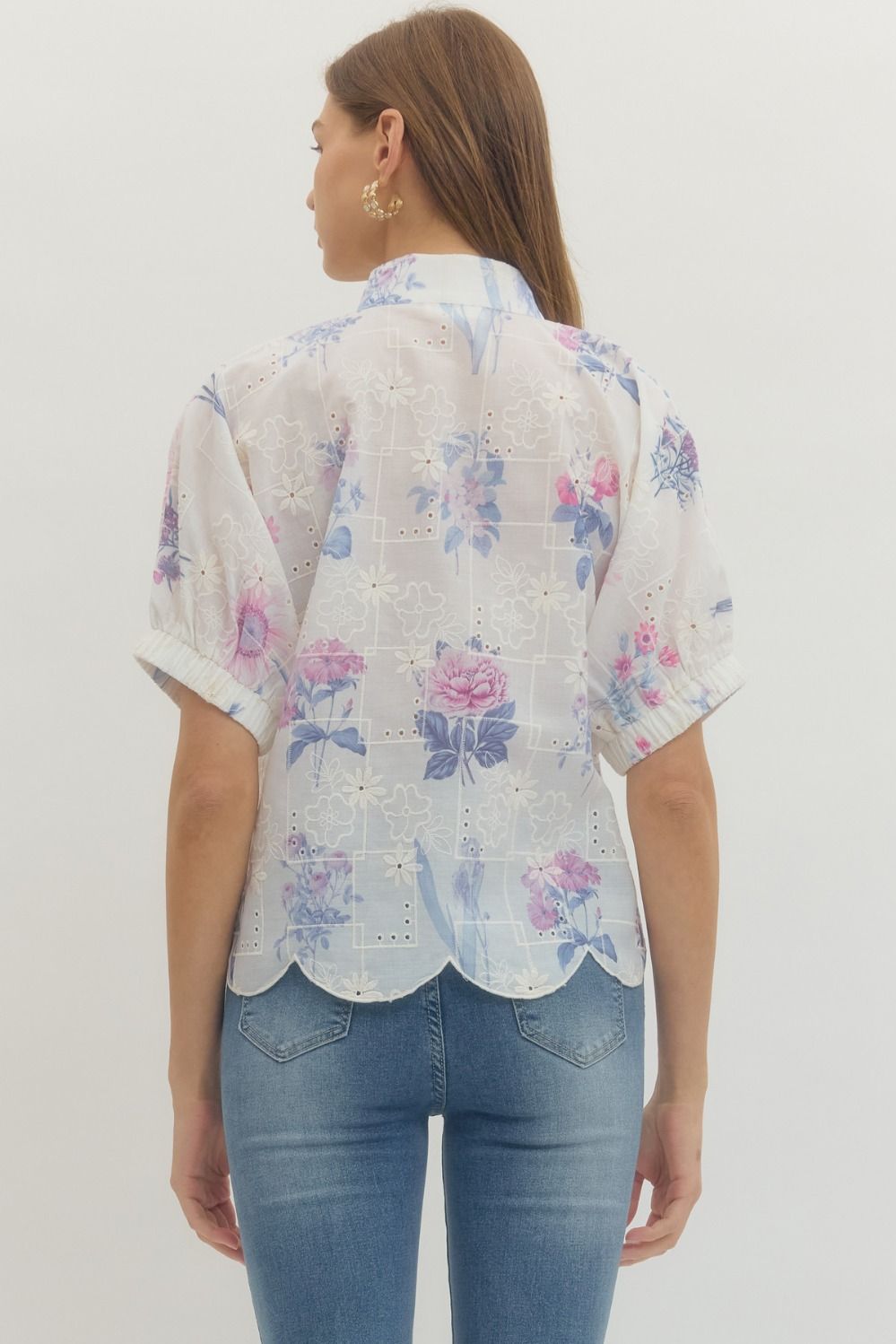 Lavender Floral Detail Top