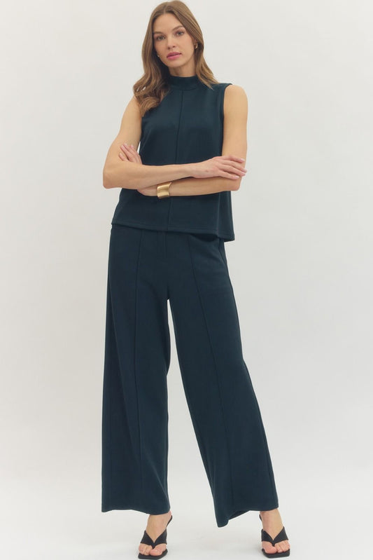 Mock Neck Set - Navy