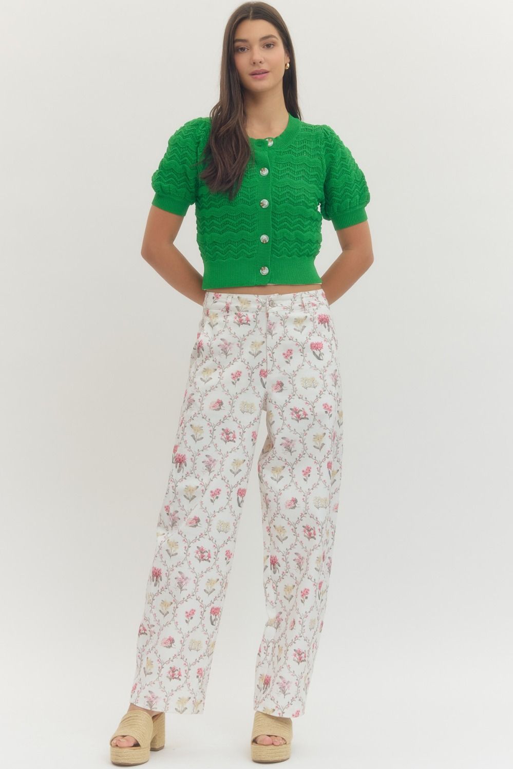 Green Puff Sleeve Top