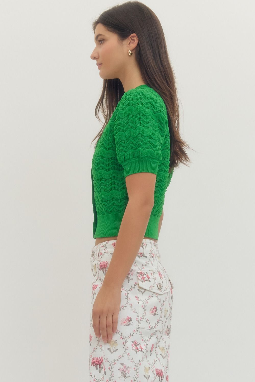 Green Puff Sleeve Top