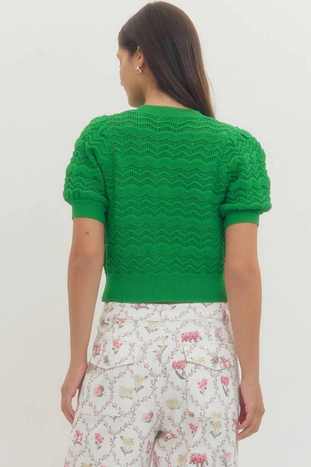 Green Puff Sleeve Top