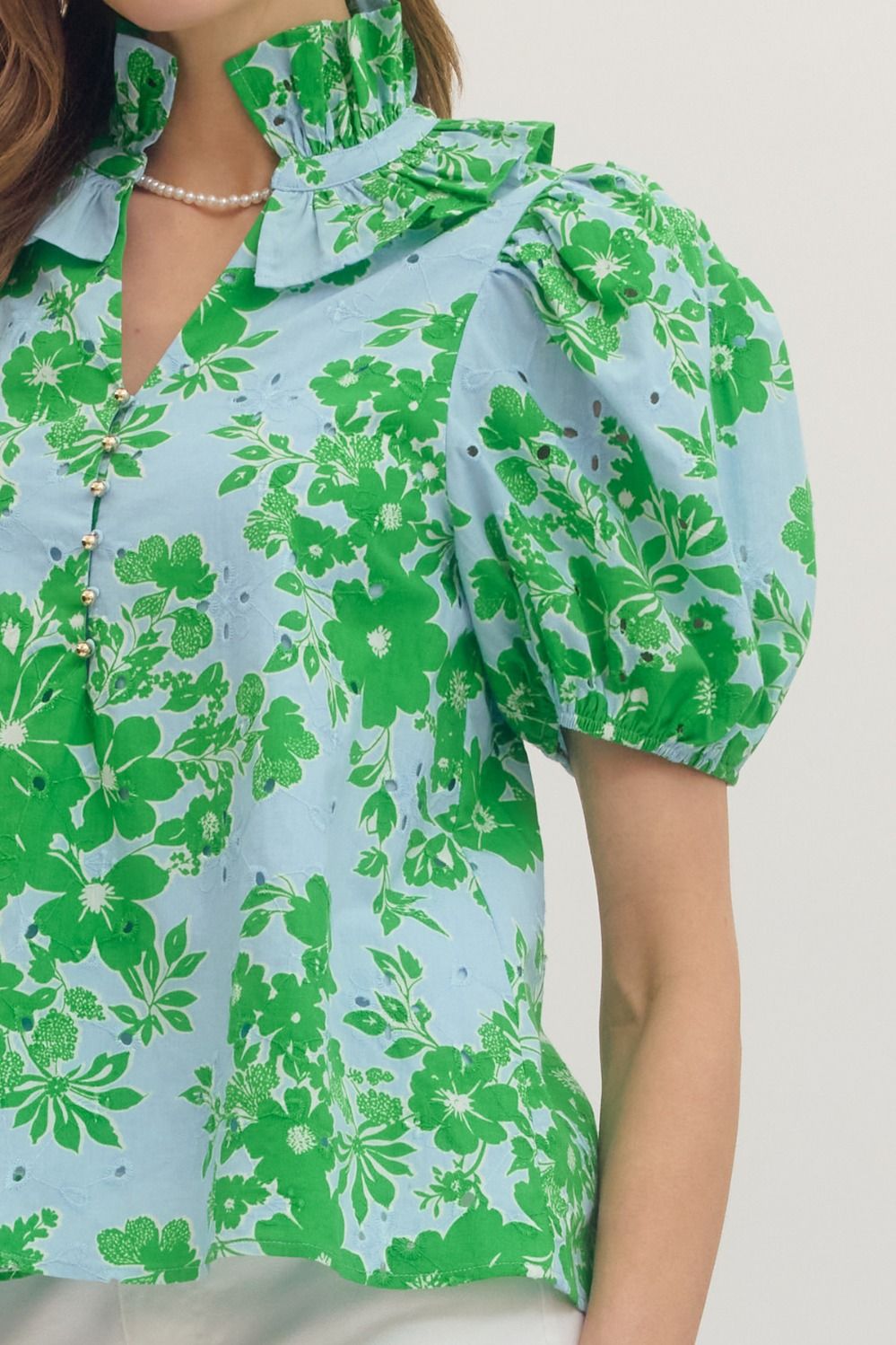 Botanical V Neck Top