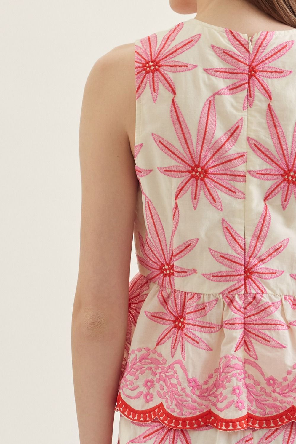 Pink Peplum Top Short Set
