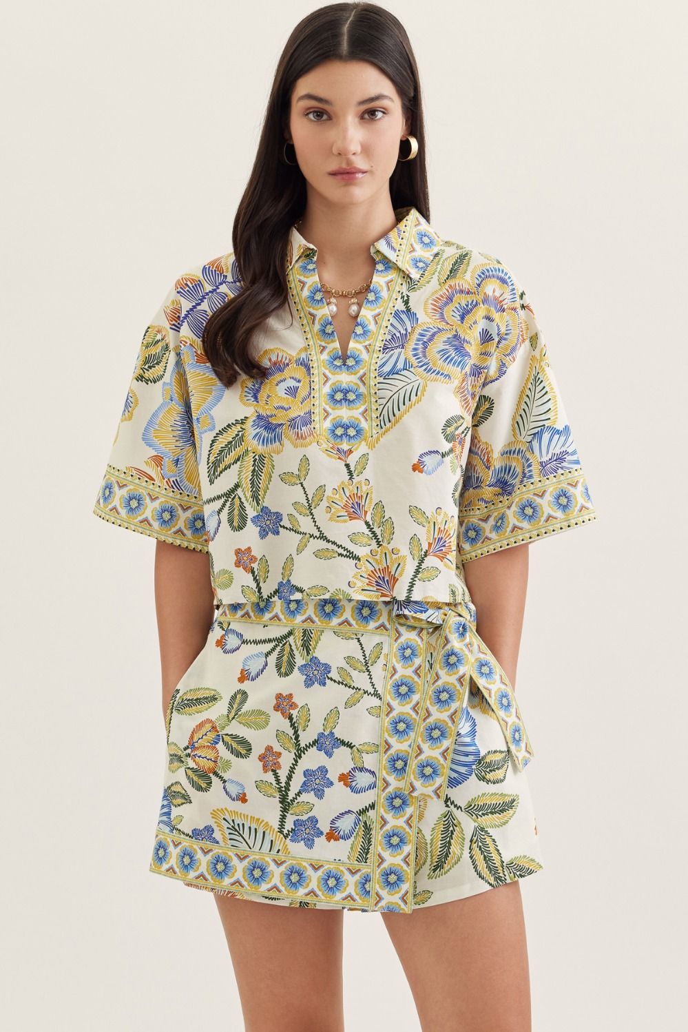 Floral Skort Set - Blue