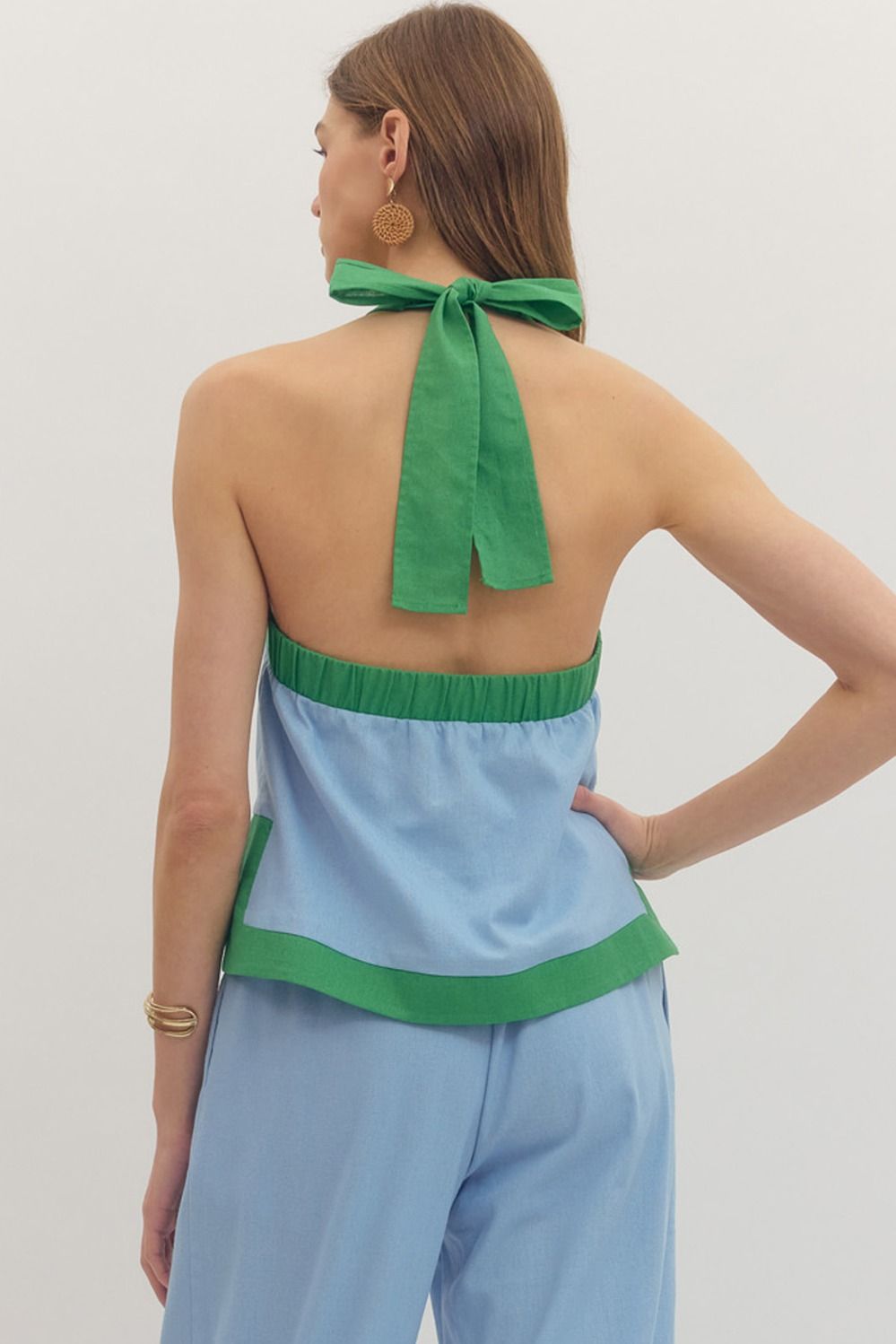 Halter Pant Set - Blue