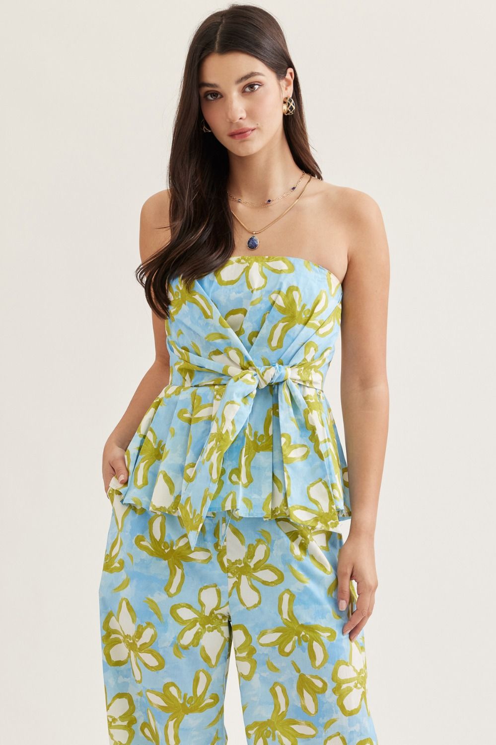 Strapless Top And Pant Set