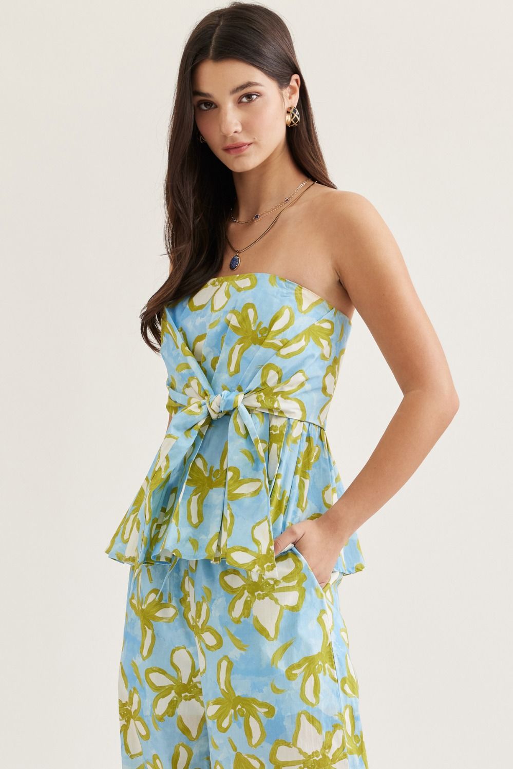 Strapless Top And Pant Set