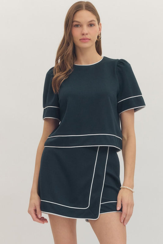Navy And White Skort Set