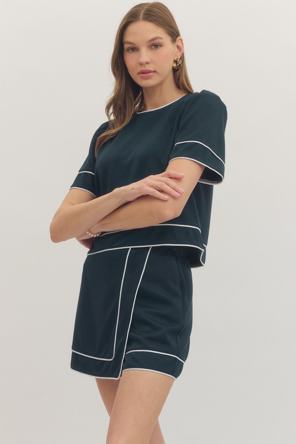 Navy And White Skort Set