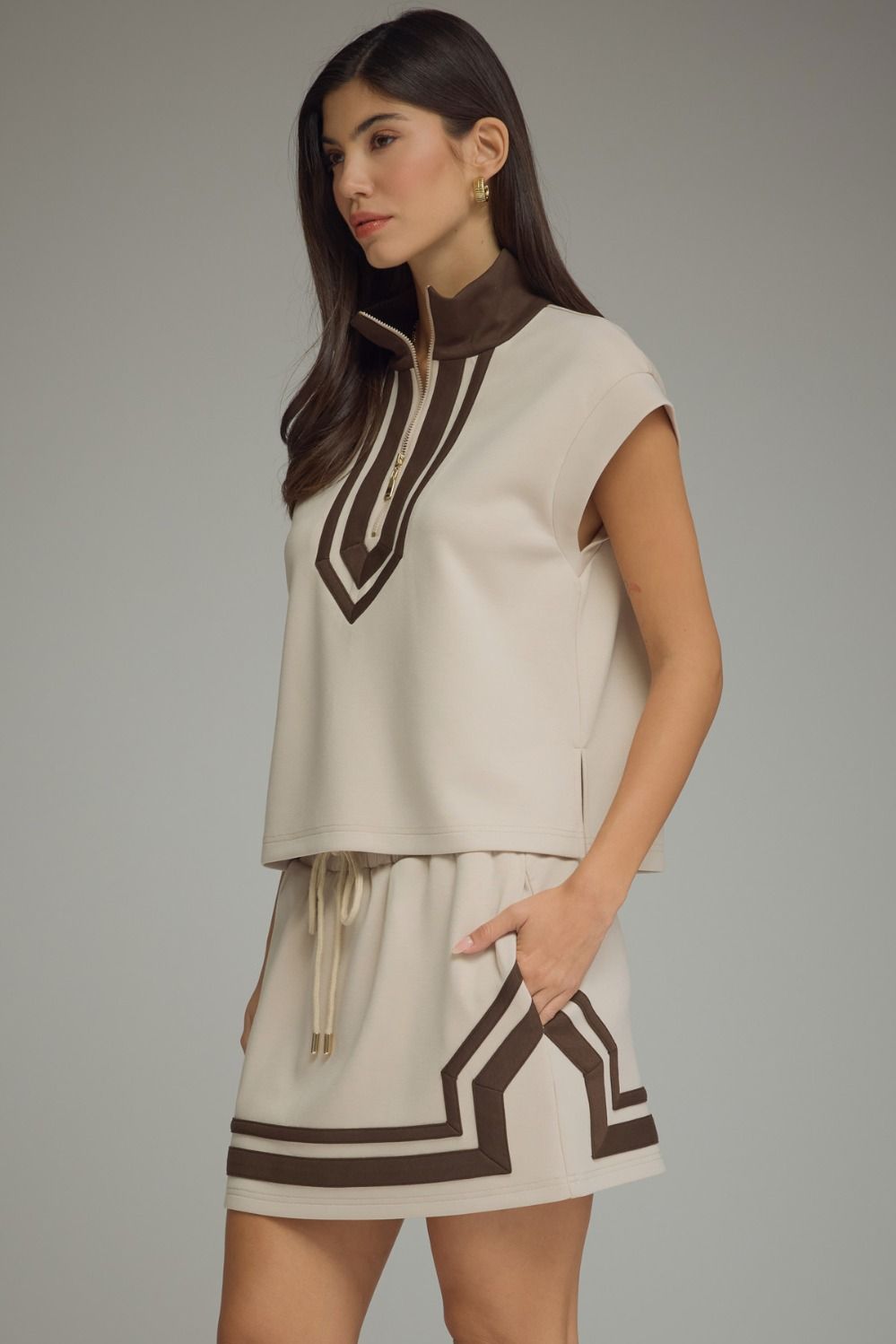 Light Taupe Skirt Set