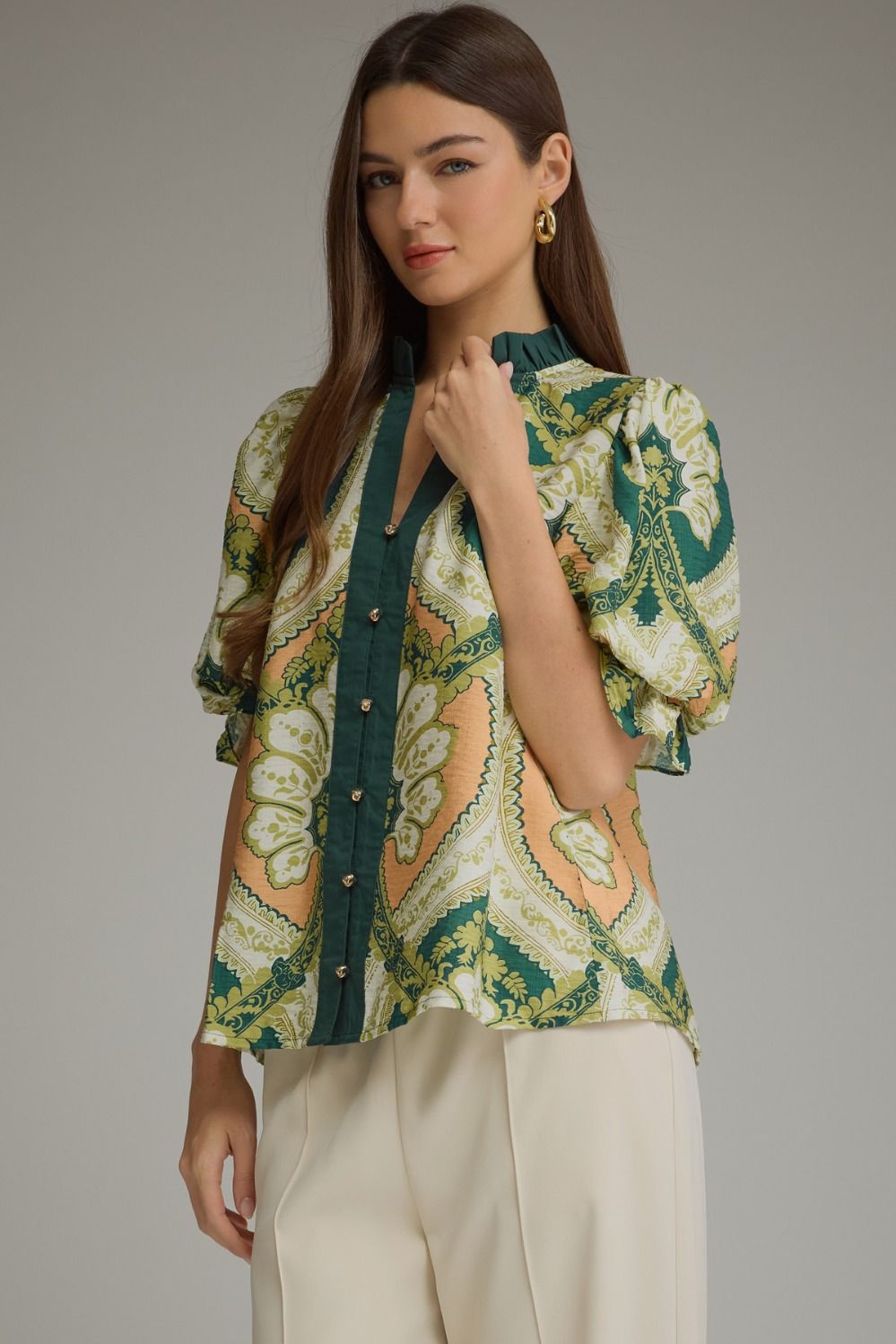 Green Multi Floral Top