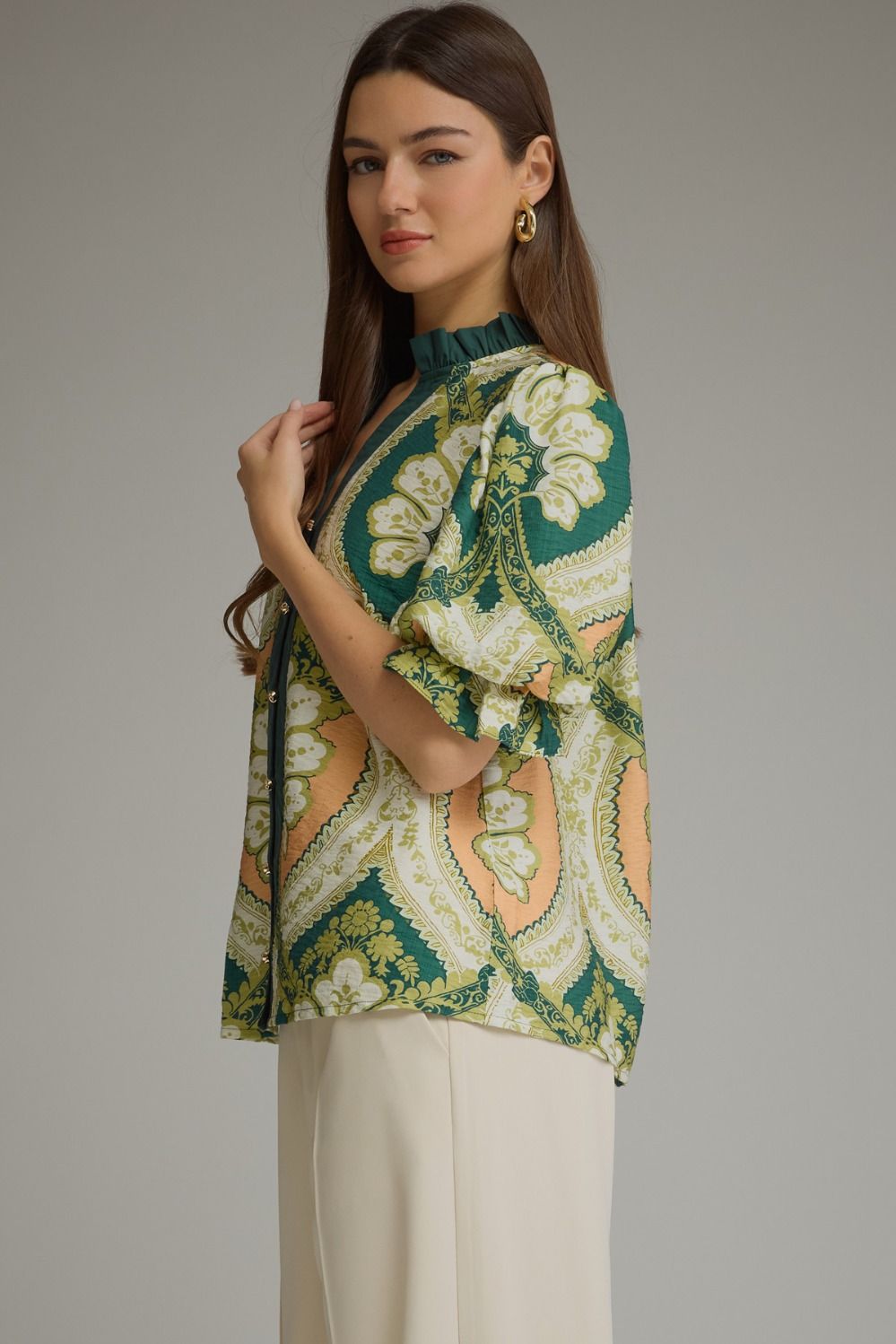 Green Multi Floral Top