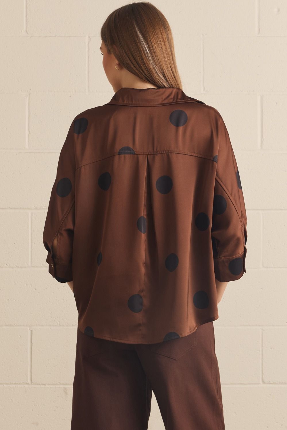 3/4 Sleeve Polka Dot Top