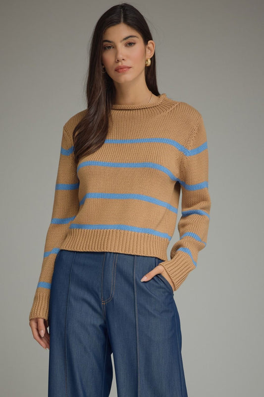 Camel Striped Knit Sweater