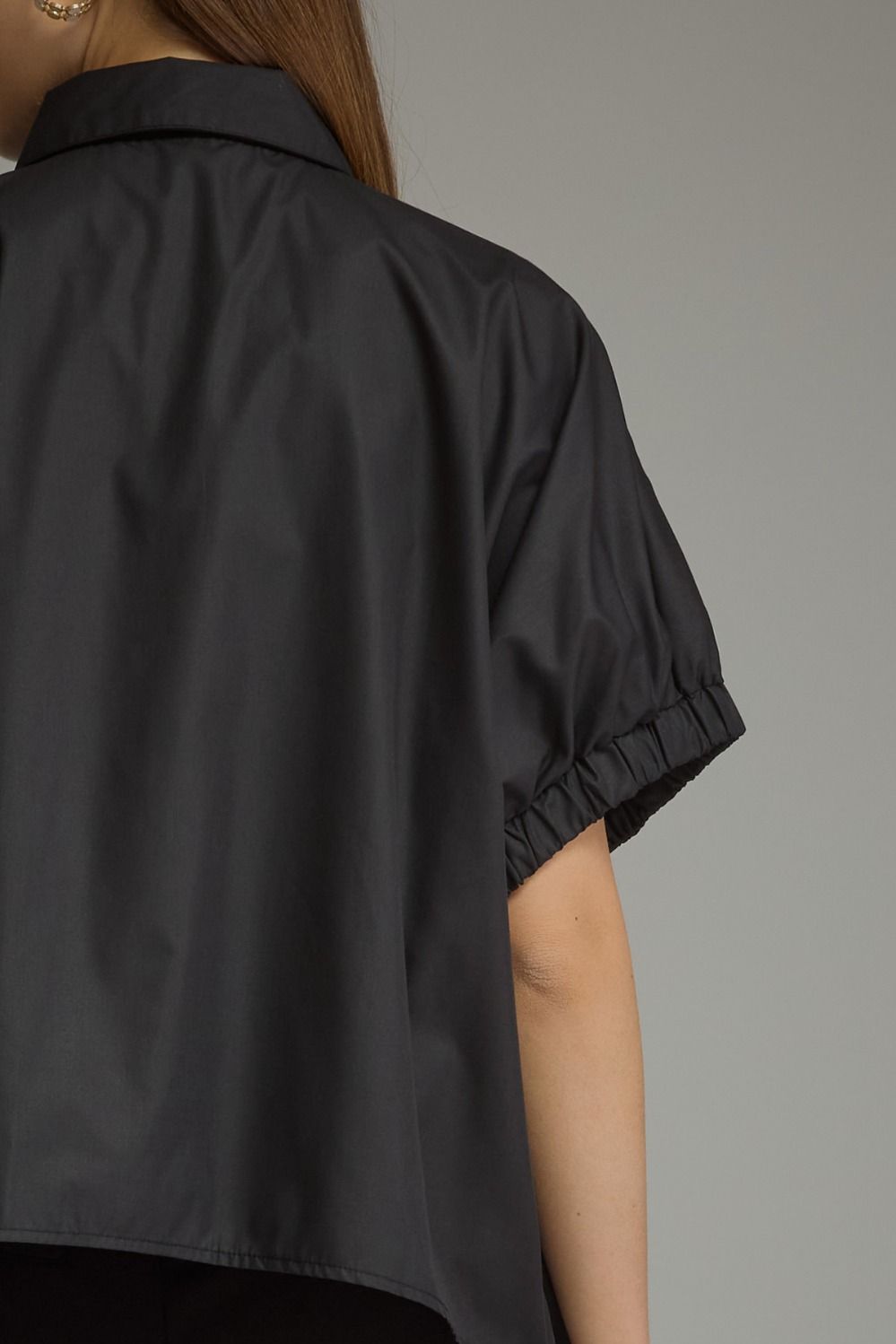Sun Button Detail Top - Black