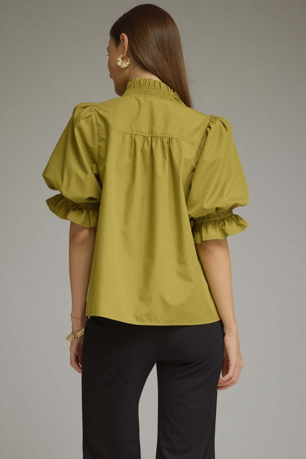 Chartreuse V Neck Top