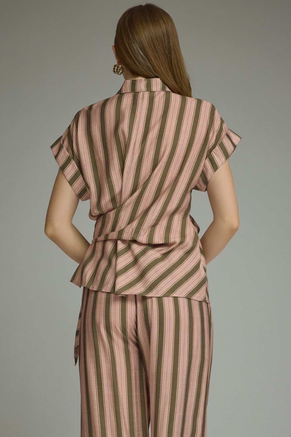 Olive Striped Top