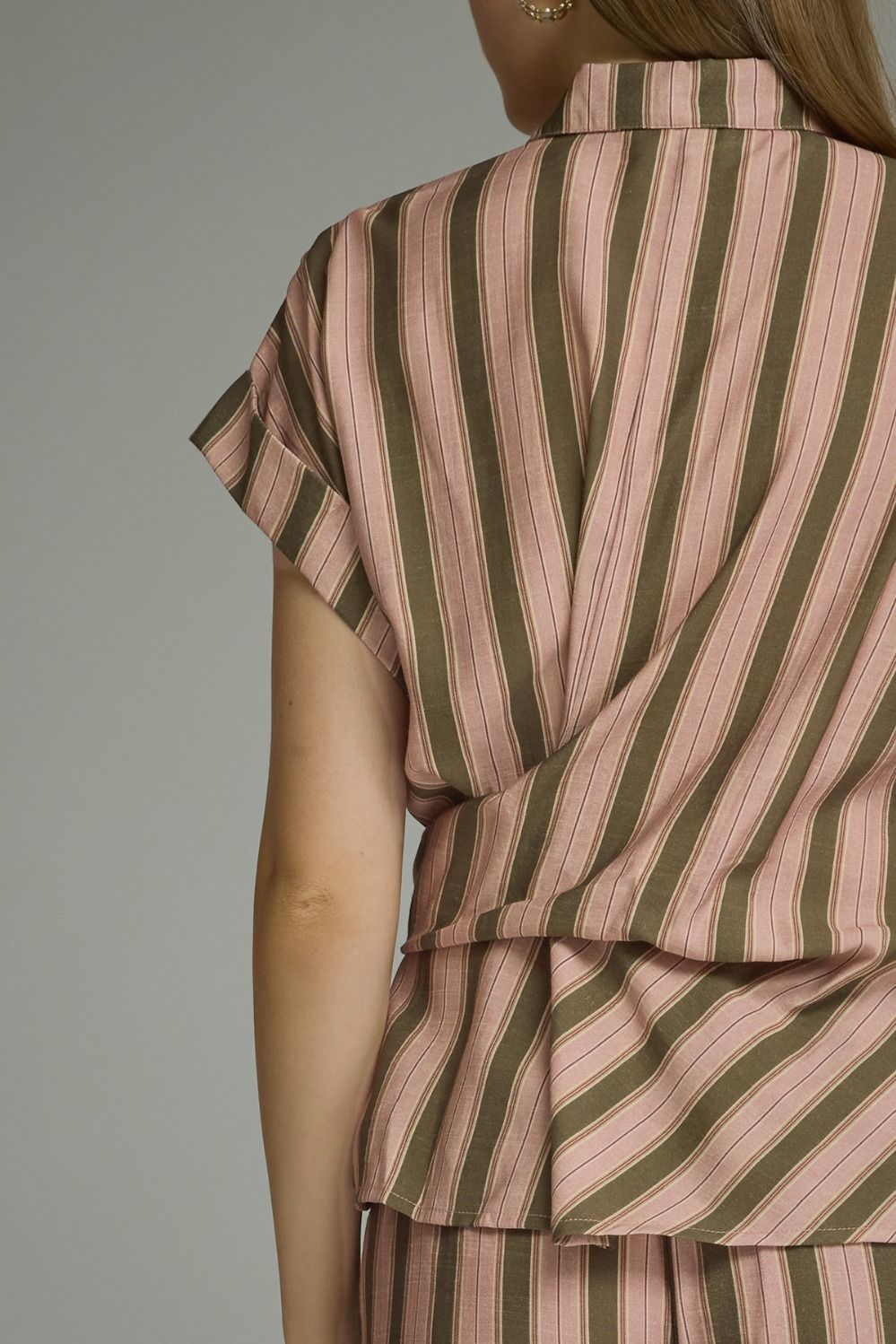 Olive Striped Top