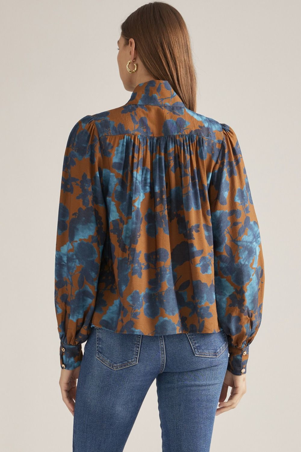 Camel Floral Top