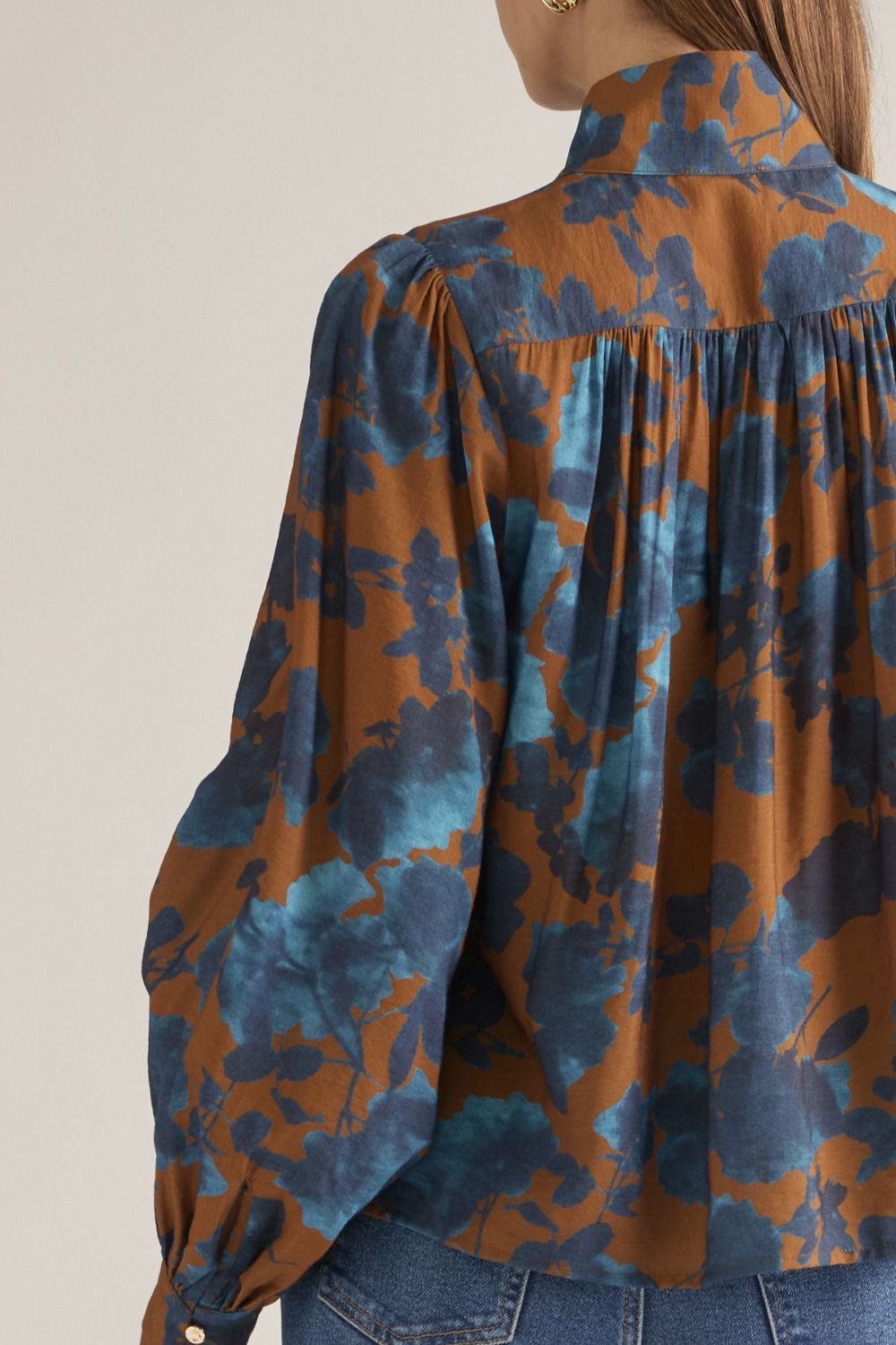 Camel Floral Top