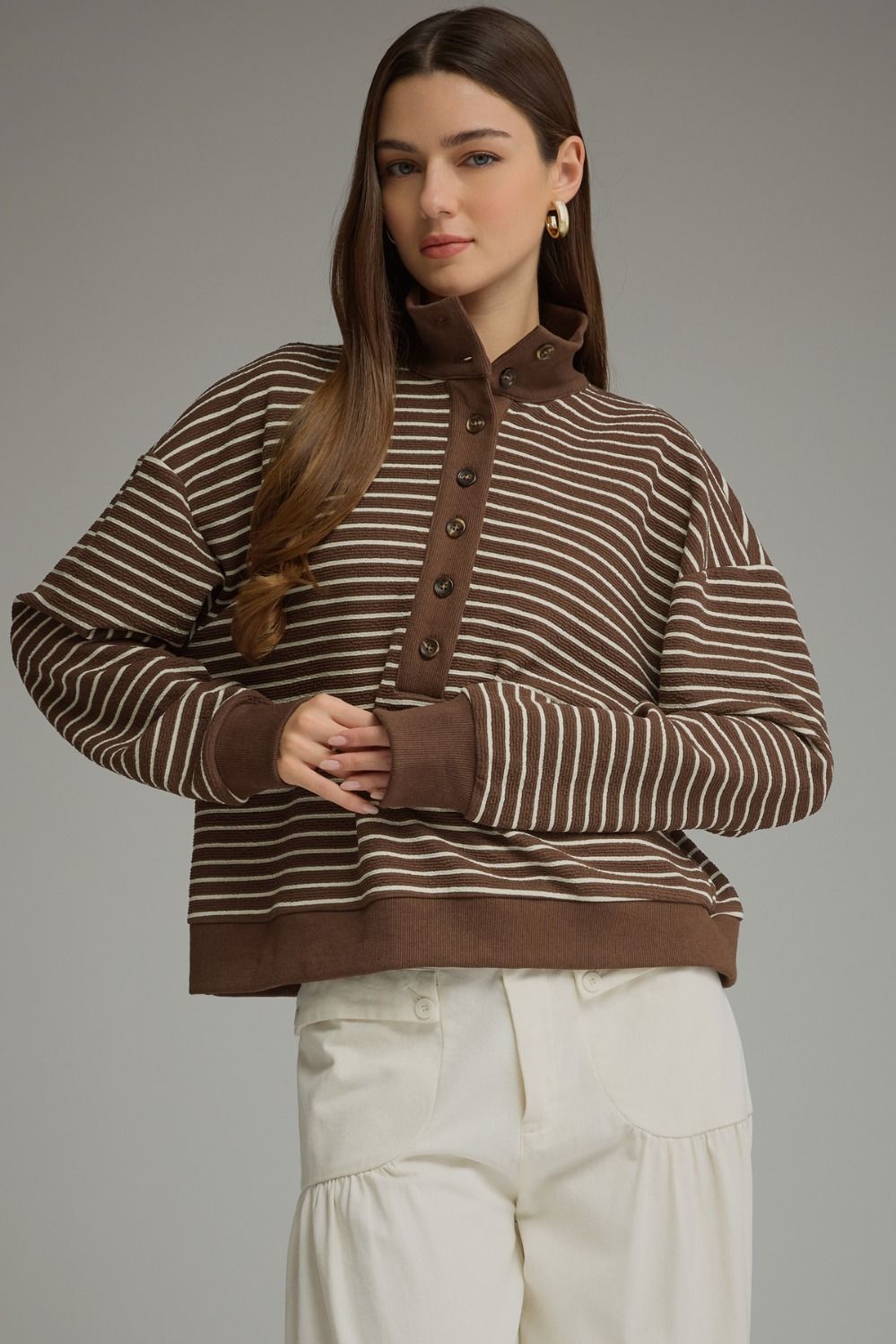 Brown Striped Sweater