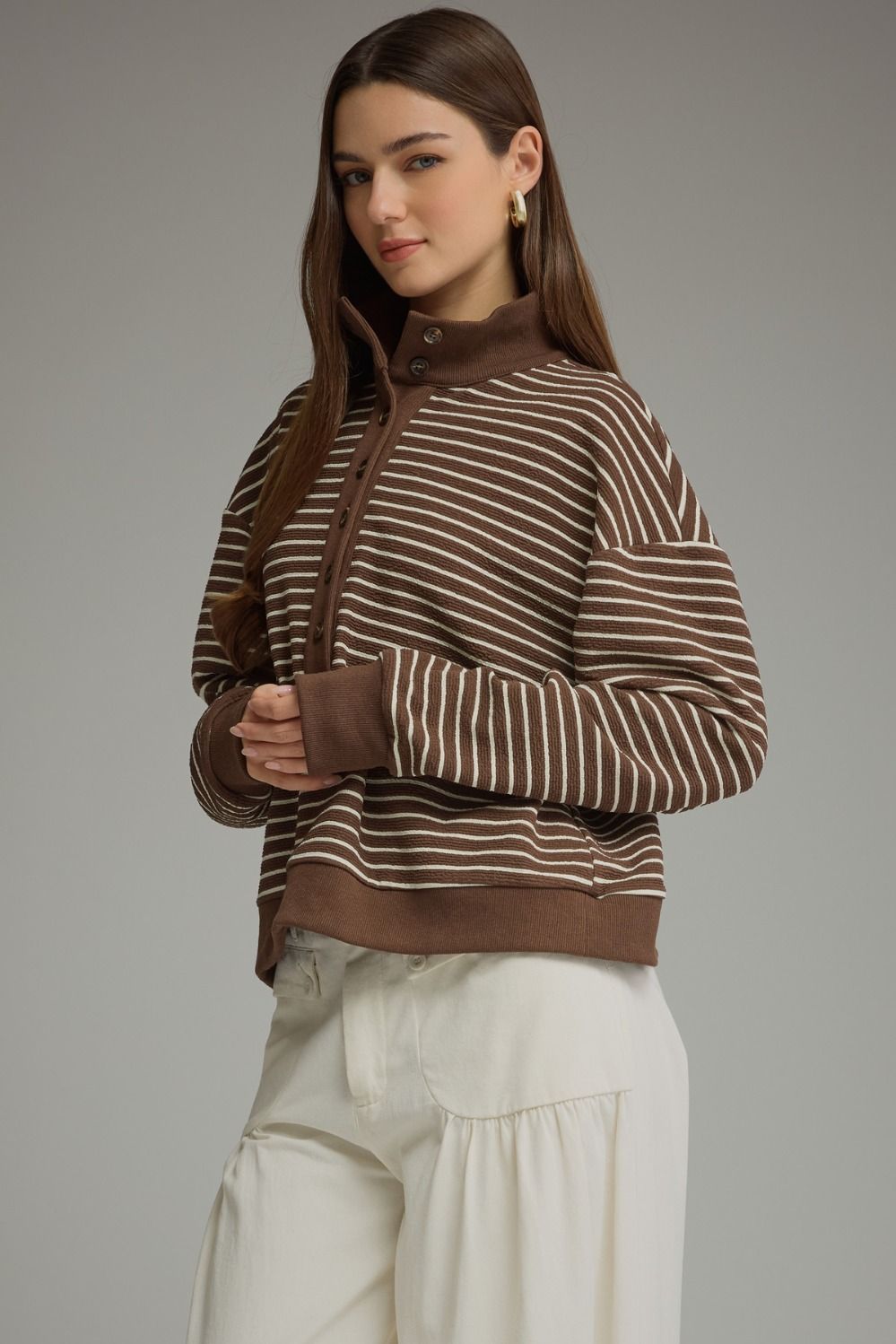 Brown Striped Sweater