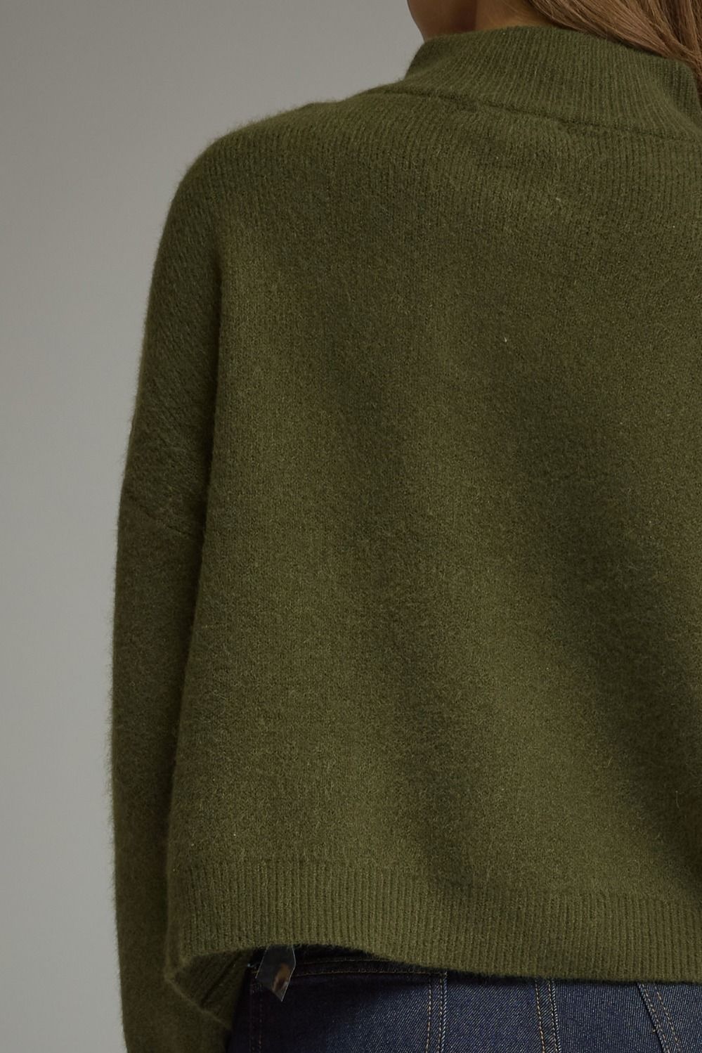Olive Balloon Sleeve Sweater