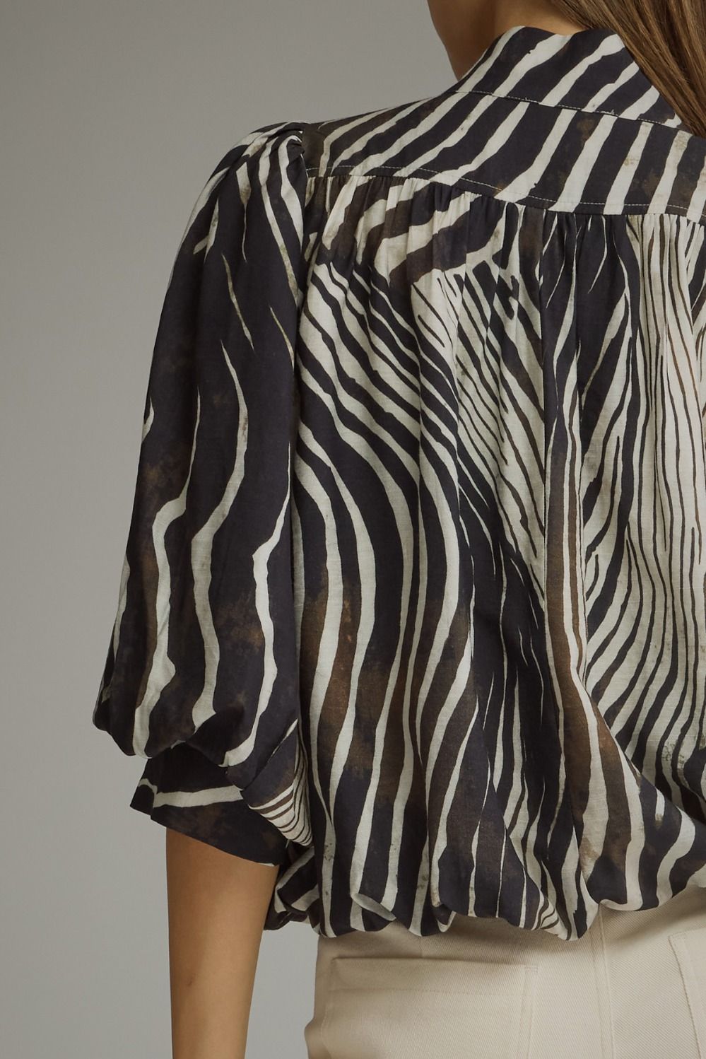 Zebra Balloon Sleeve Top