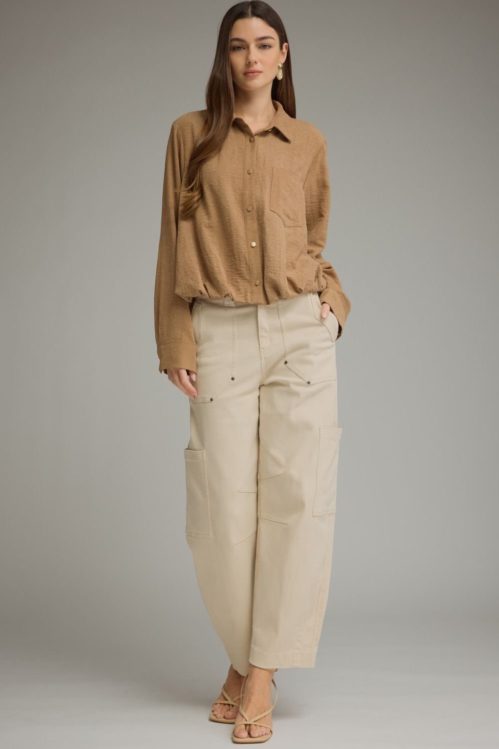 Button Up Top - Camel
