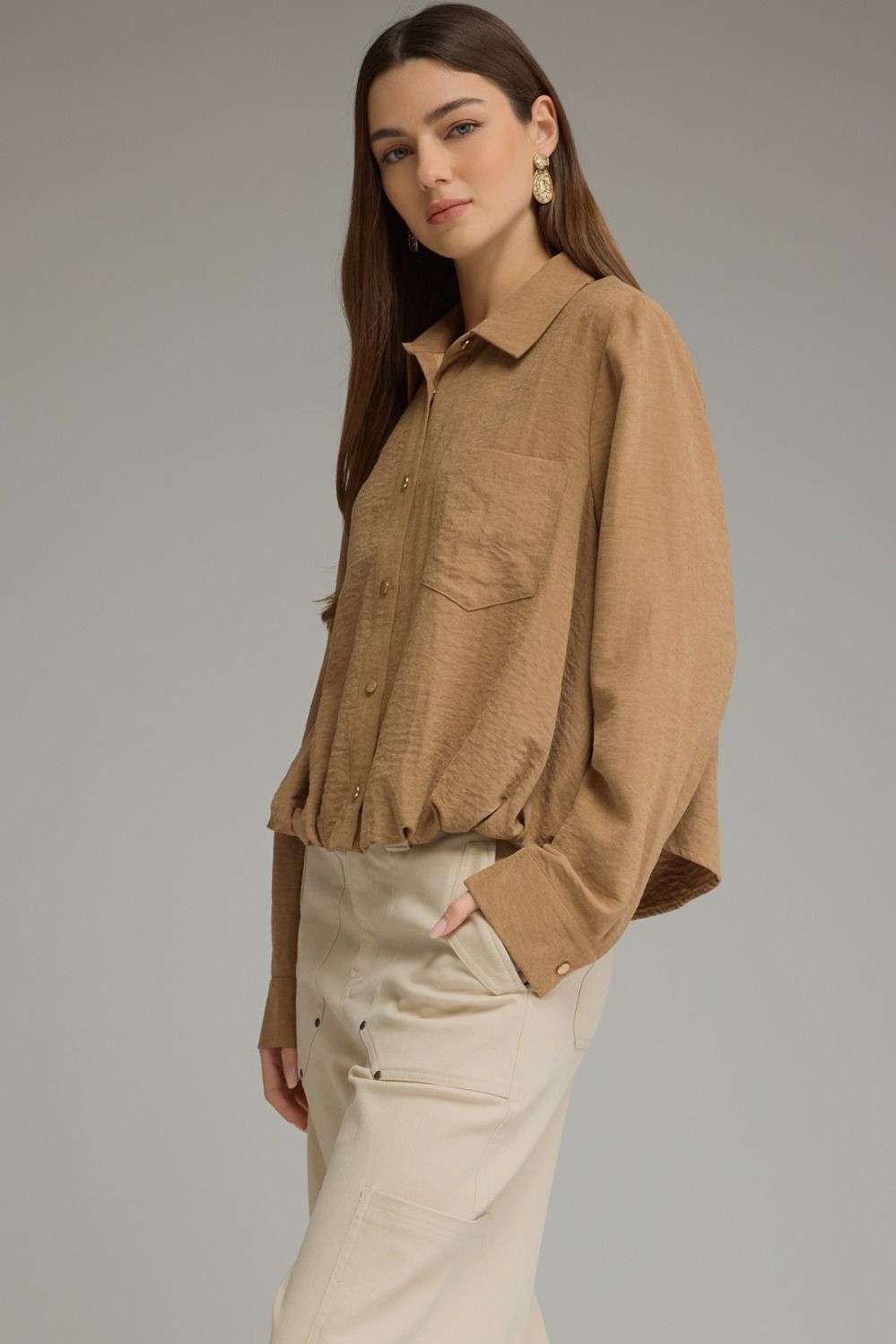Button Up Top - Camel