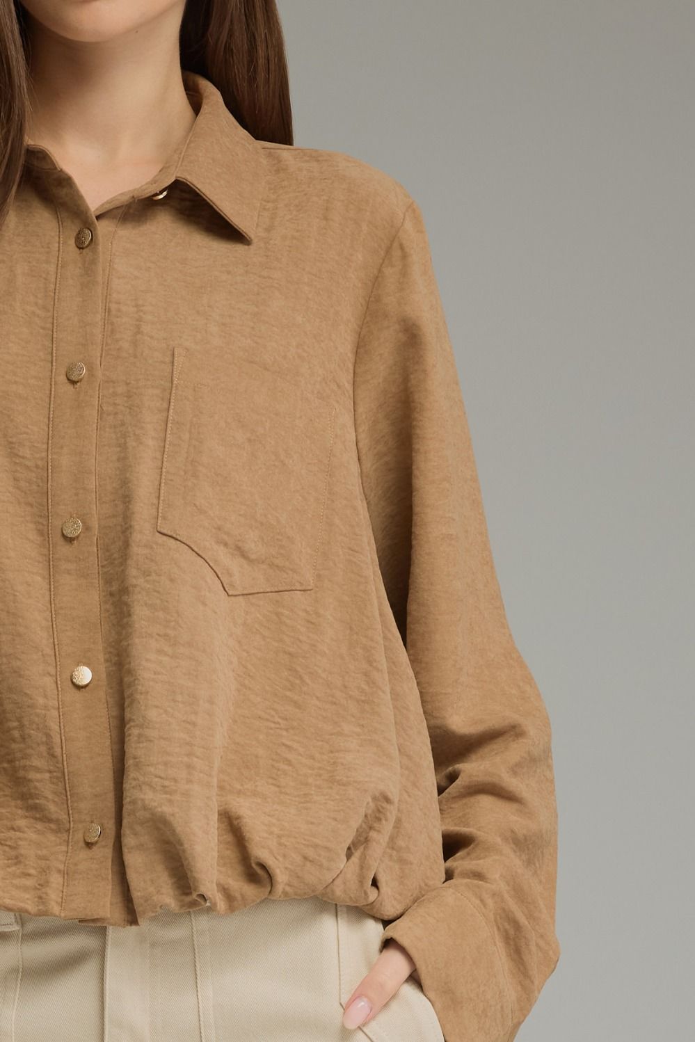 Button Up Top - Camel