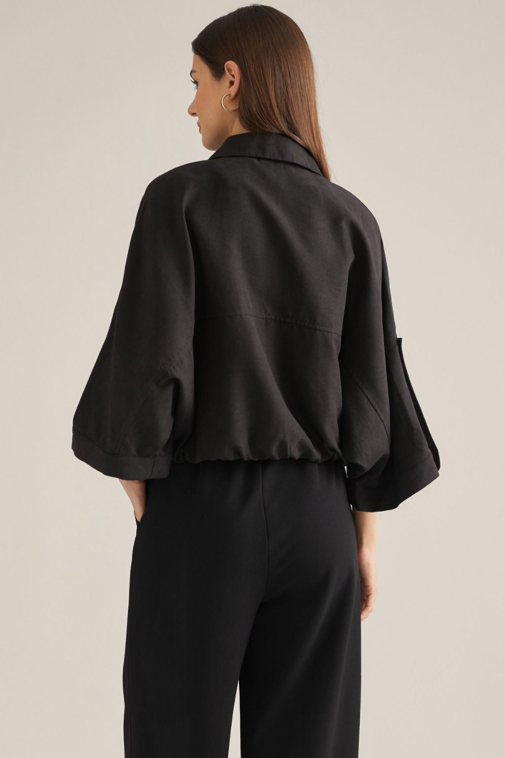Gold Button Down Black Top
