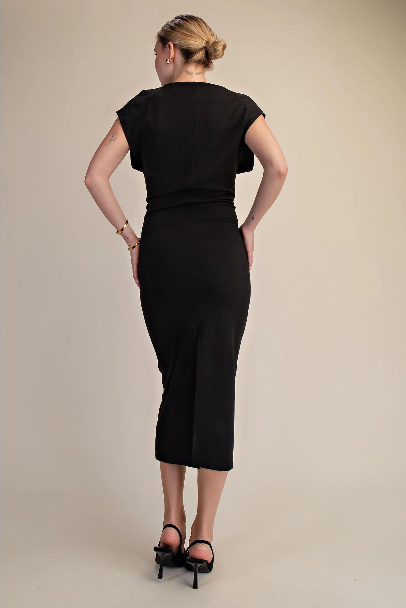 Draped Black Dress