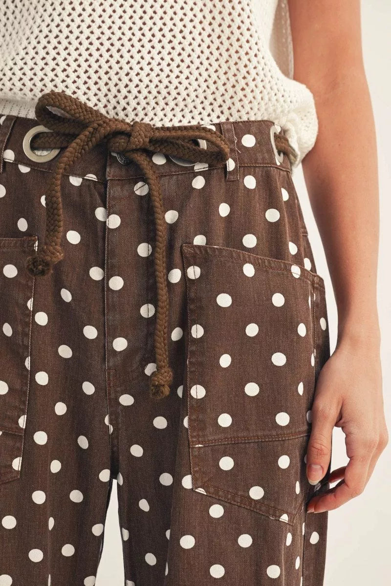 Polka Dot Drawstring Pants