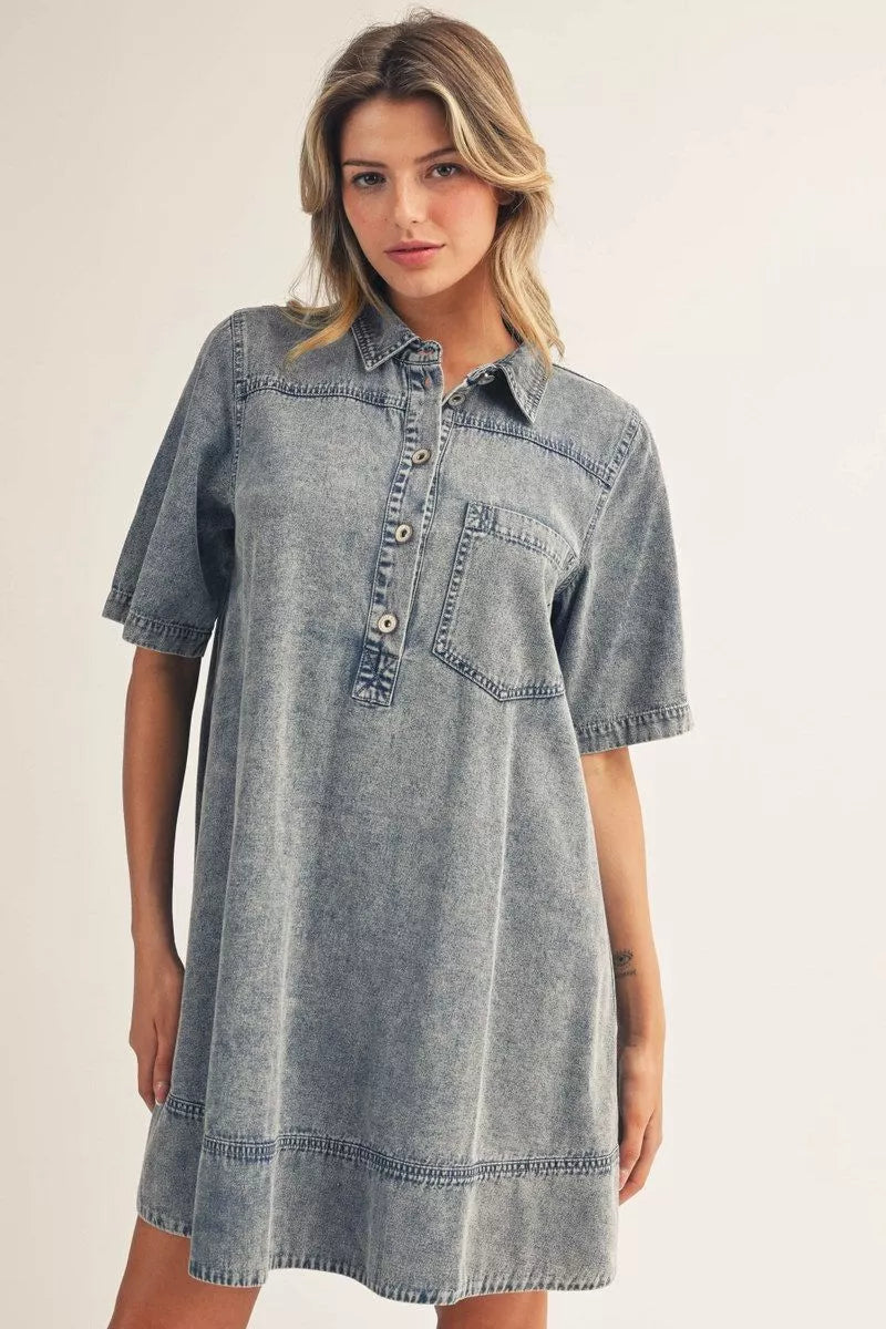 Washed Denim Dress