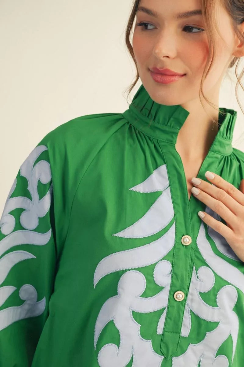 Applique Shift Dress - Kelly Green Cutie Patootie Applique Shift Dress - Kelly Green Cutie Patootie
