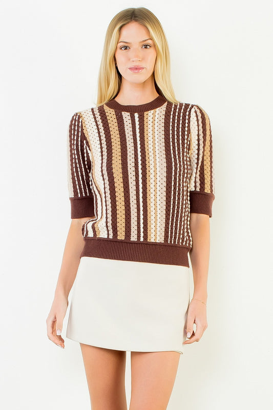 Multi Colored Stripe Knit Top