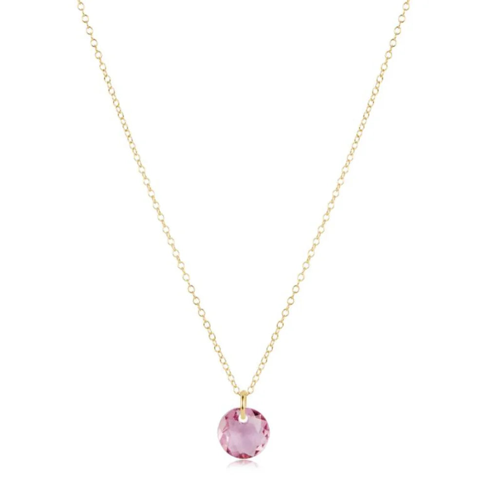 16" Necklace Gold - Reflection Charm February