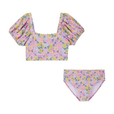 Purple Floral High Waisted Bikini