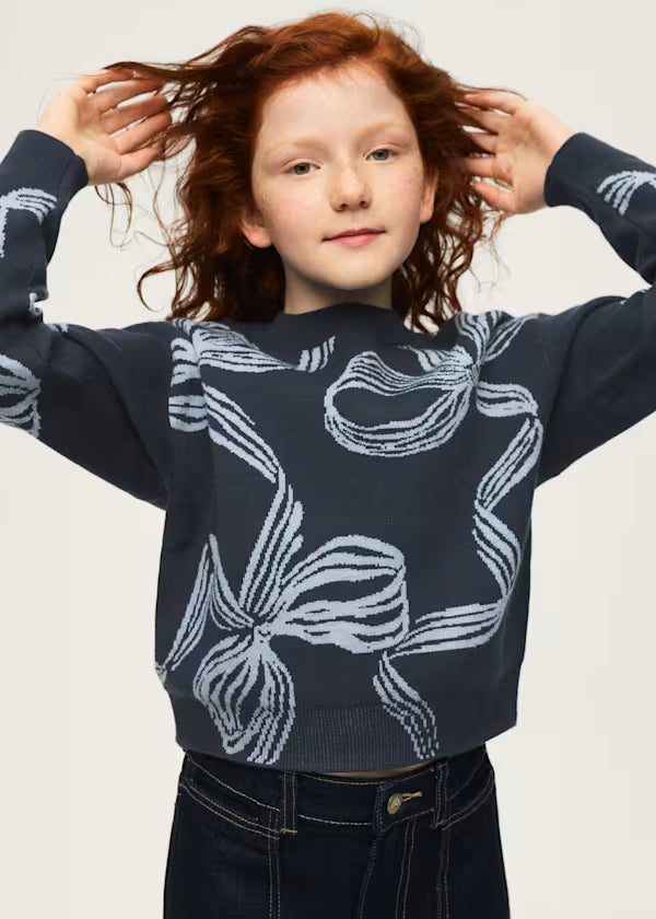 Navy Bow Sweater