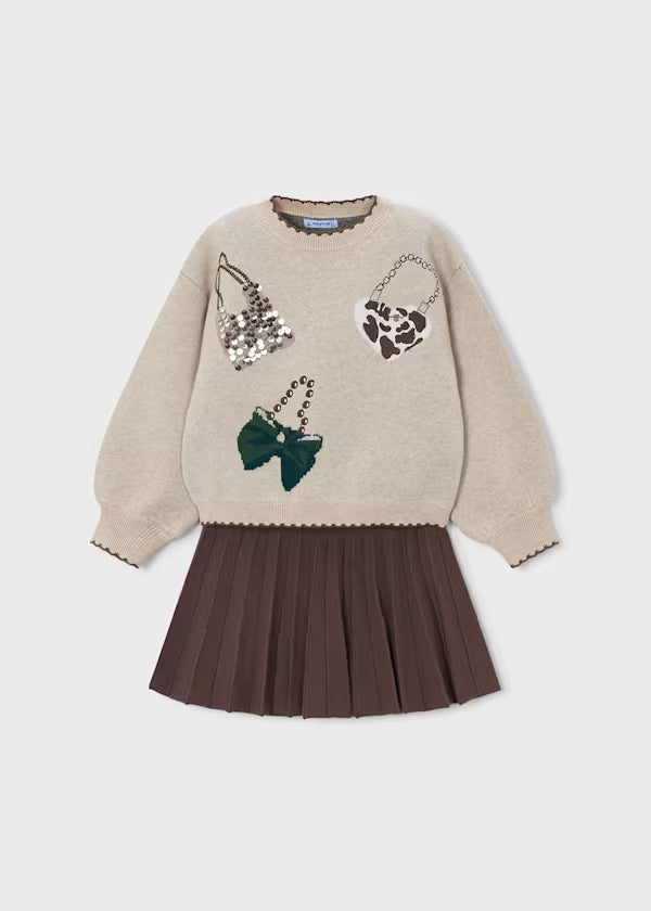 Tricot Sweater & Skort Set