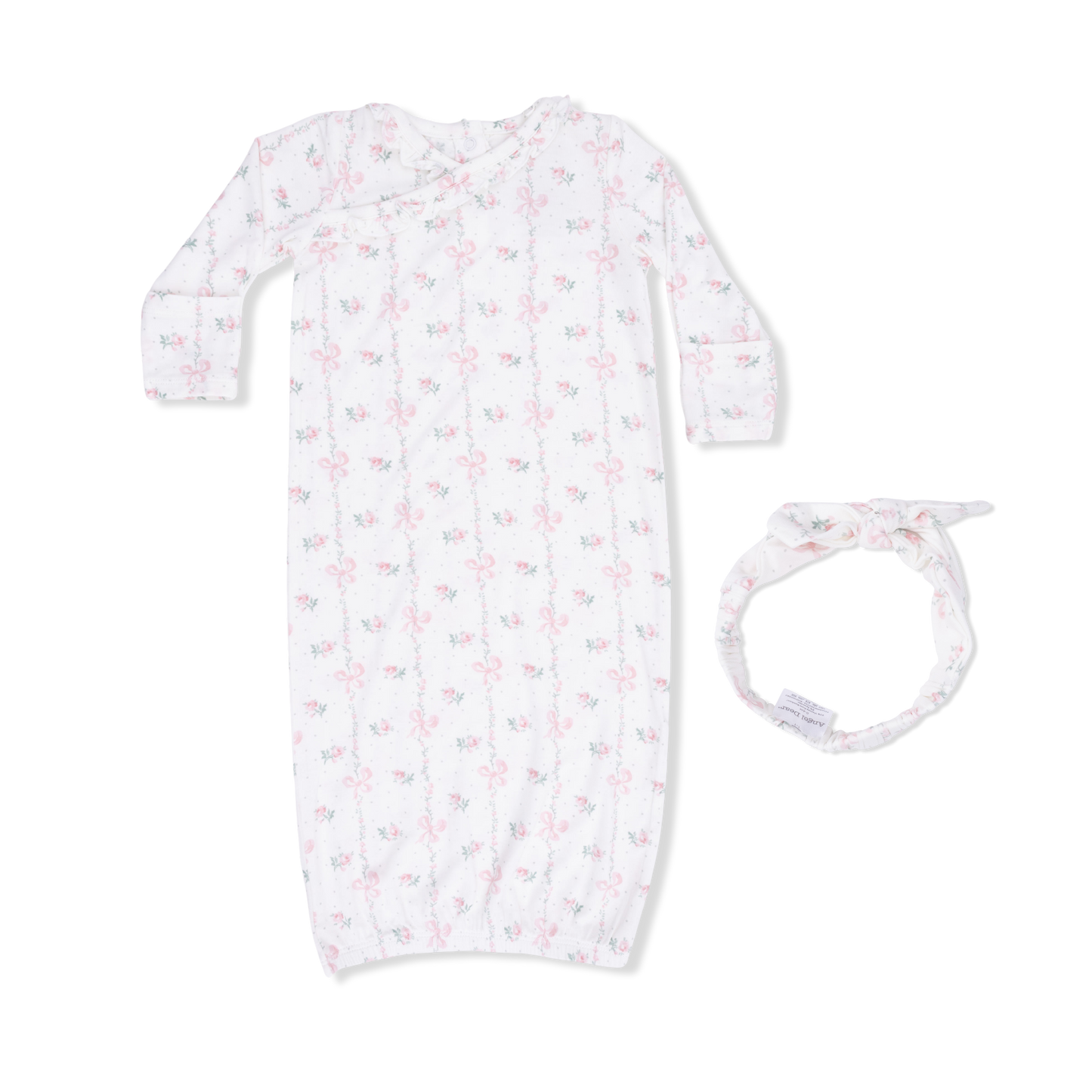 Dainty Buds Bows Gown & Headband
